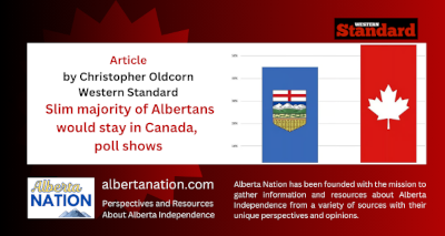 Article | Christopher Oldcorn | Western Standard | Slim majority of Albertans would stay in Canada, poll shows