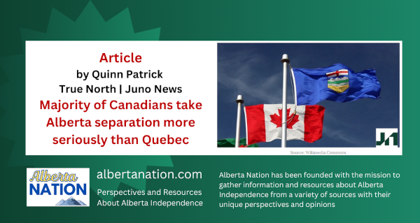 Article | Quinn Patrick | True North | Juno News | Majority of Canadians take Alberta separation more seriously than Quebec