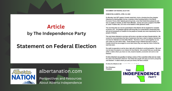 Article | The Independence Party | Statement on Federal Election