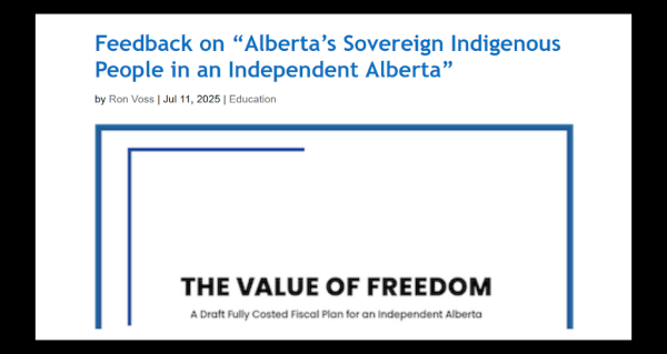 Article | Feedback on “Alberta’s Sovereign Indigenous People in an Independent Alberta” by Ron Voss | Dog With A Bone Society