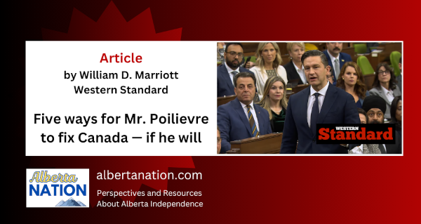 Article | by William D. Marriott | Western Standard | Five ways for Mr. Poilievre to fix Canada — if he will