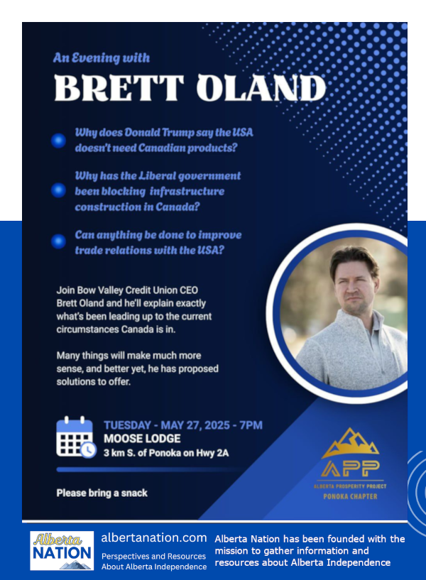 Event | Alberta Prosperity Project Ponoka Chapter | An Evening with Brett Oland | May 27