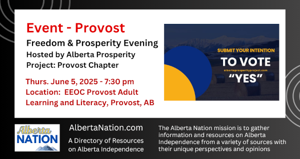Event | Hosted by the Alberta Prosperity Project Provost Chapter | FREEDOM & PROSPERITY Evening - Provost | June 5