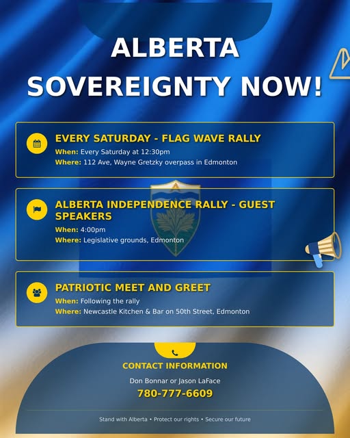 Event Rallies | October 25 | Edmonton - 2 locations | Alberta Sovereignty Now Organized by Jason Laface | Alberta Sovereignty Now