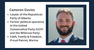 People | Cameron Davies - leader of the Republican Party of Alberta