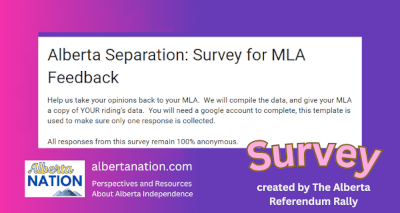 Survey | Alberta Referendum Rally | Alberta Separation: Survey for MLA Feedback