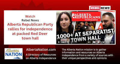 Watch | Rebel News | Alberta Republican Party rallies for independence at packed Red Deer town hall 